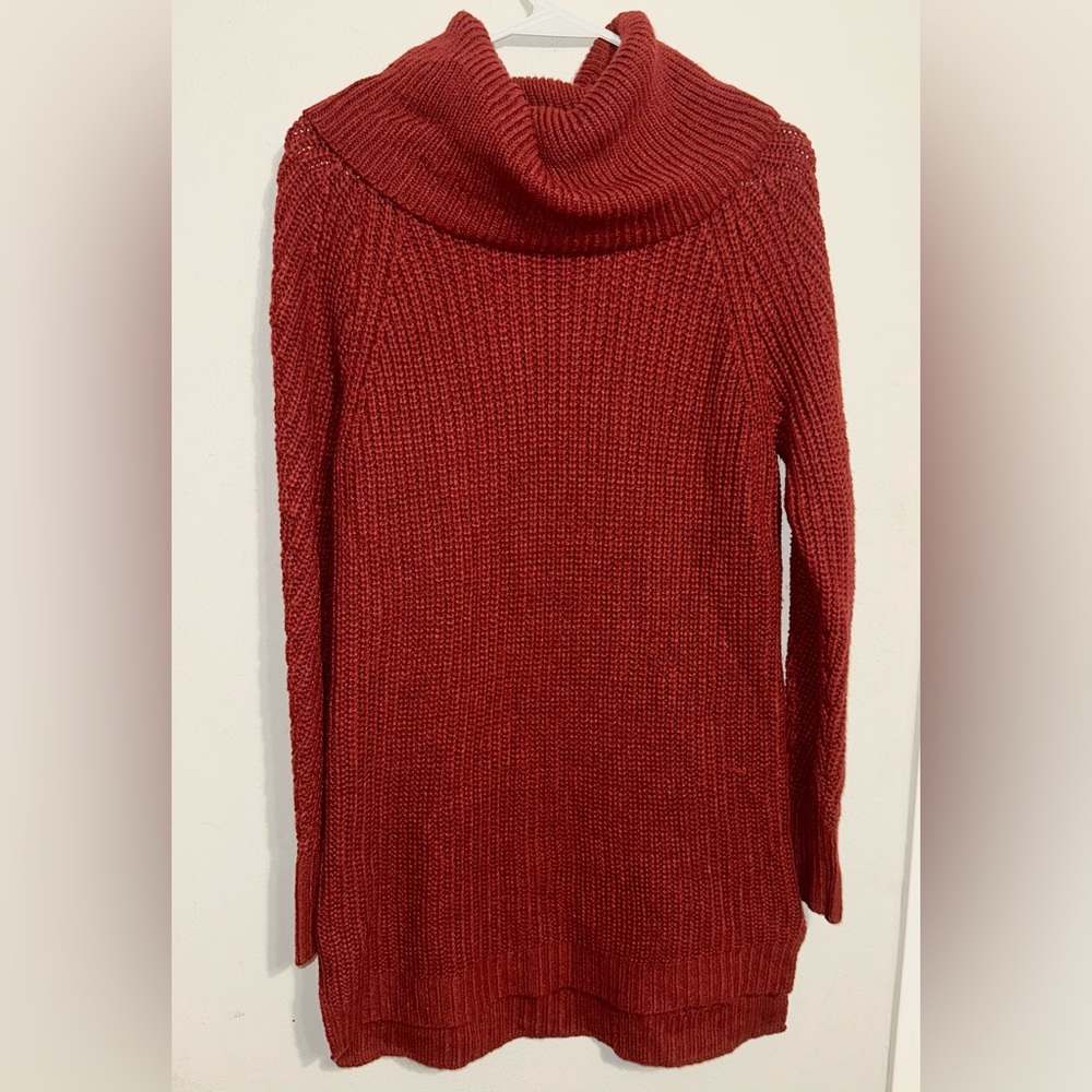 A New Day Cozy Red Cowl Neck Sweater Dress